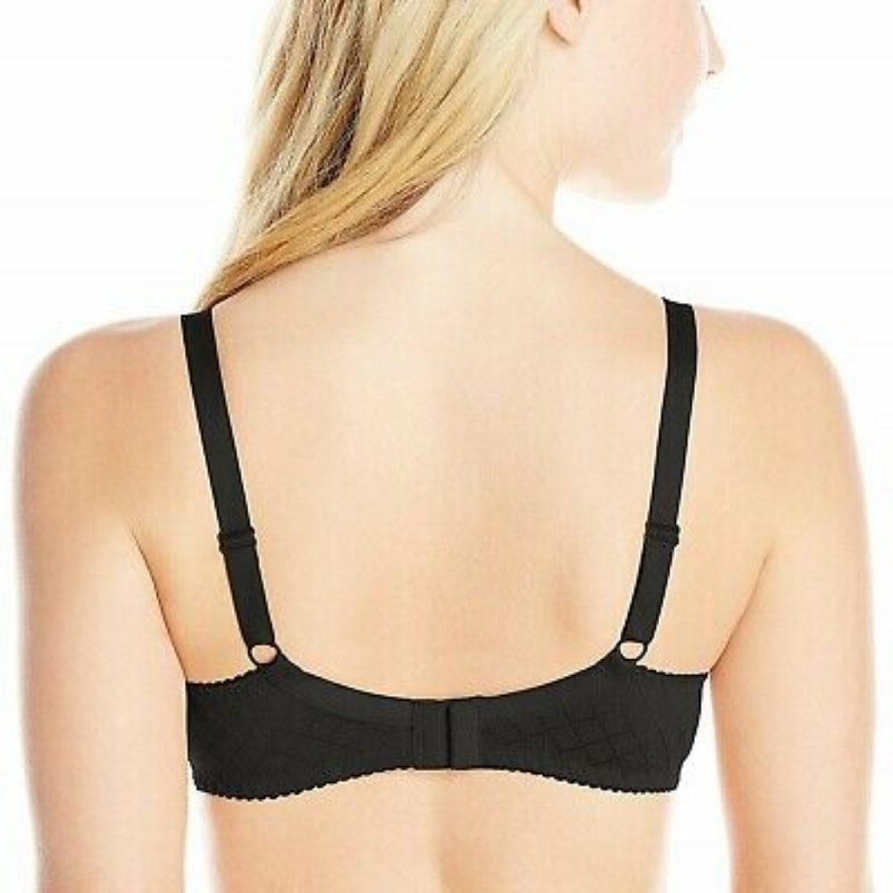NWT Triumph Black Underwire Diamond Jacquard Bra Sz 34D - Picture 2 of 3